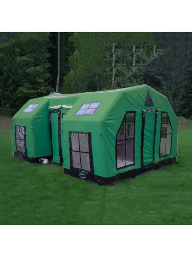 XMSJ Camping-Winter-Luftzelt für 6–8 Personen, aufblasbares Kuppelzelt für die Familie in Rot und Grün - Bild 2