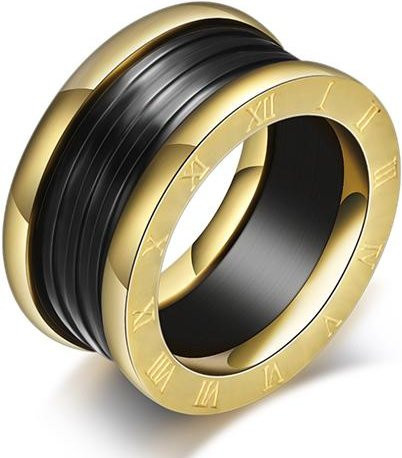 VY-SX Croissant-Ring, Edelstahl, Schwarz, Damen - Bild 1