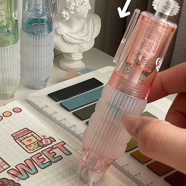 Doppelseitiges Klebeband in Transparent und Grün mit Punktbleistift für Bastelarbeiten und Scrapbooking - Bild 1