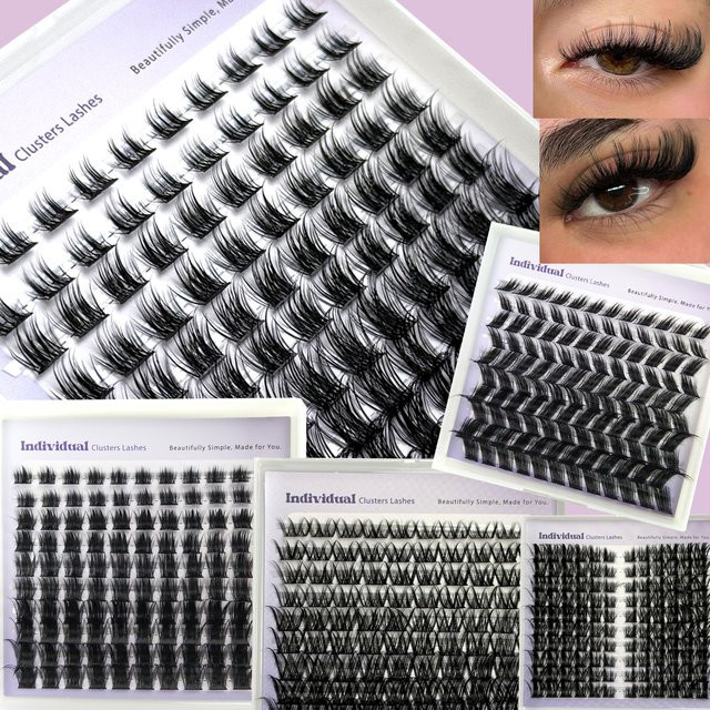 HBZGTLAD Wimperncluster Katzenaugen, 110 Fächer, Black, Unisex - Bild 1