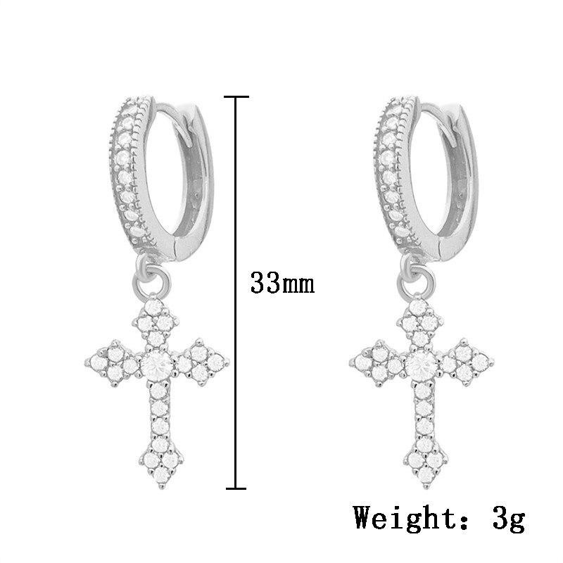 Lucky Star Jewelry Ohrringe, Kupfer, Weiß, Zirkonia, Kristall, Unisex - Bild 3