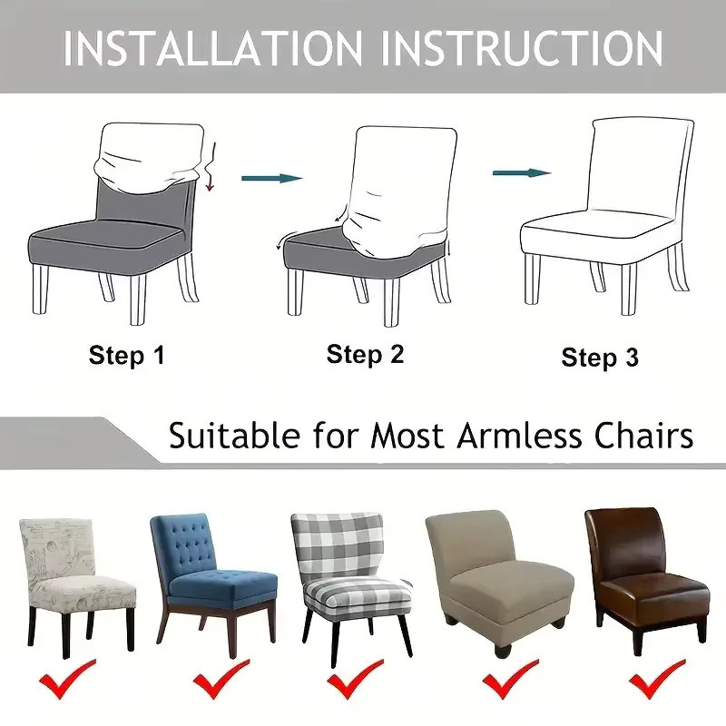 Yupartex Staubdichter armlehnenloser Stuhlbezug in Grau als moderner Sofaüberwurf zum Möbelschutz - Bild 2