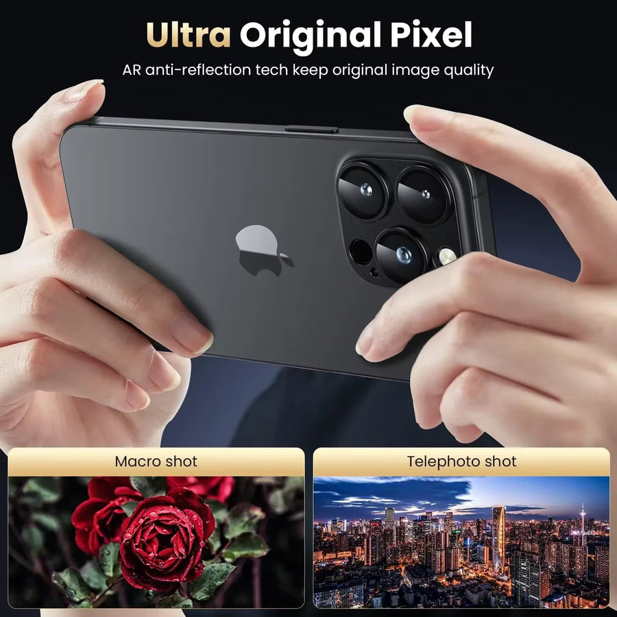Kameraobjektivschutz aus gehärtetem Metall für iPhone 16 Pro Max 15 Plus 14 15 Pro 14 Pro in Schwarz und Blau - Bild 4