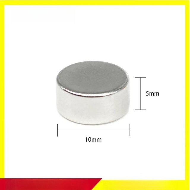 Kleine Kreismagnete in Silber für Kühlschrank, Büro und DIY, Durchmesser: 10 mm, Höhe: 5 mm - Bild 1