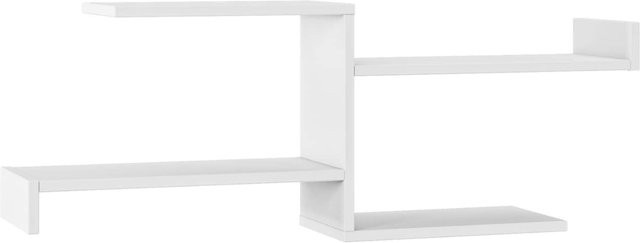 Wandregal DEROSSO aus MDF Holz in Weiß mit 4 Fächern, B: 130 cm, H: 39 cm, T: 22 cm - Bild 1