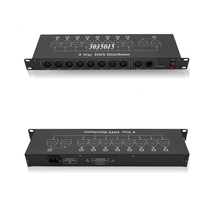 GVT DMX512-Splitter 8-Wege-DMX-Signalverstärker und Bühnenlicht-Controller in Schwarz aus Metall - Bild 4