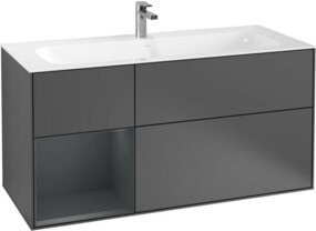 V&B Waschtischunterschrank Finion Wandbeleuchtung in Anthrazit, B: 119,6 cm, T: 49,8 cm - Bild 1