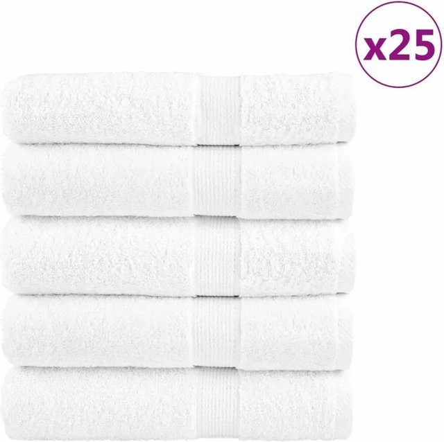 vidaXL Premium Badetücher Set 25 Stück aus 100% Baumwolle, Weiß, B: 150 cm, Gewicht: 600 g/m2 - Bild 1