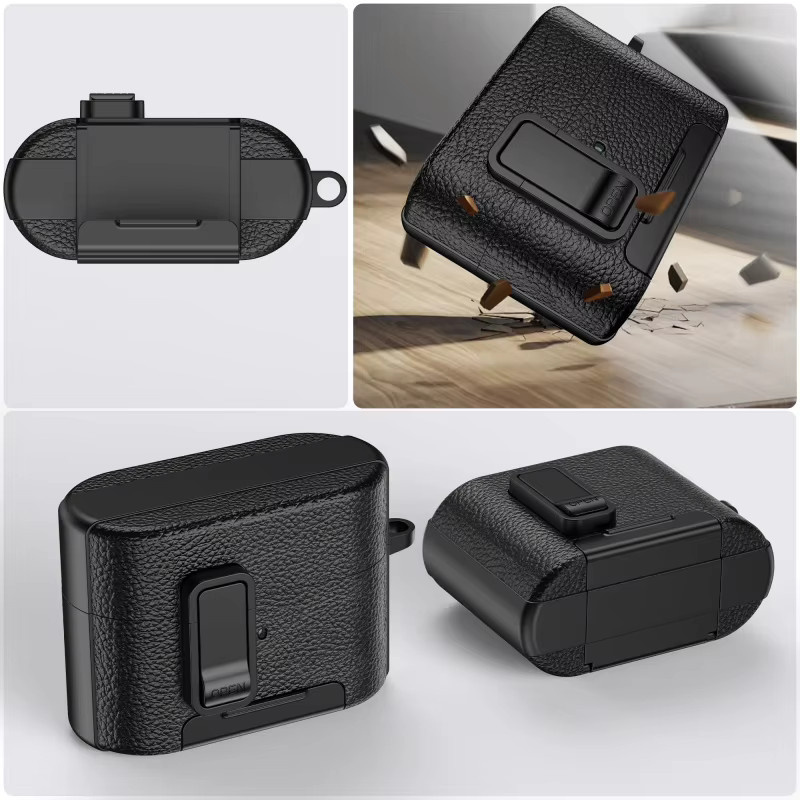 Sony WF-1000XM6 Bluetooth-Kopfhörer-Hülle mit Handyhalterung und Cortex-Etui in Schwarz und Pink - Bild 2