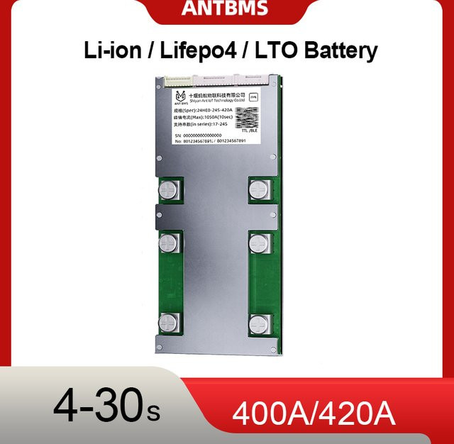 ANTBMS Smart BMS 400A 420A Hochstrom-4-30S mit Bluetooth und UART für LiFePO4 und Li-Ionen-Akkus in Golfwagen, EV und industrieller Energiespeicherung - Bild 1