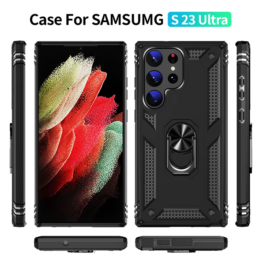 Stoßfeste Panzerhülle für Samsung Galaxy S26 S25 S24 S23 S22 S21 Ultra Plus FE von CYYWN in Schwarz und Gold - Bild 6