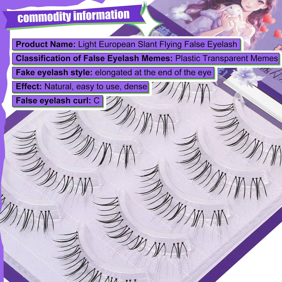 Cotremyp Wispy Manga Kunstwimpern, 5 Paar, Damen, transparent - Bild 2