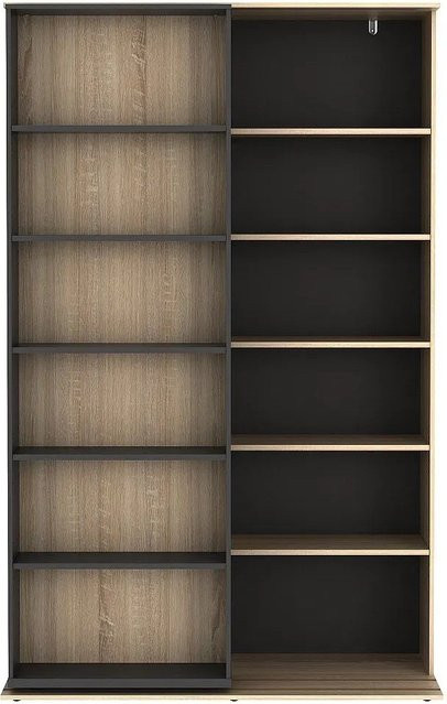 Bücherregal Prali von Vente-unique in Anthrazitgrau und Naturfarben Hell mit einer Breite: 116,6 cm - Bild 1