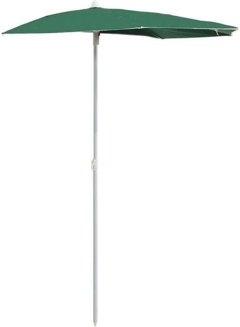 vidaXL Halb-Sonnenschirm mit Mast in Grün aus Polyester und Stahl, B/T: 180 x 90 cm - Bild 1