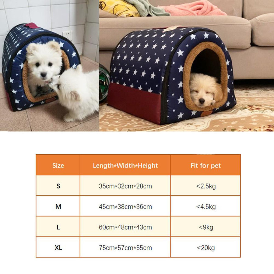 Mittelgroße Hundehöhle für den Innenbereich aus Oxford-Stoff, weiches und warmes Welpenhaus für kleine Hunde, abnehmbar und tragbar - Bild 2