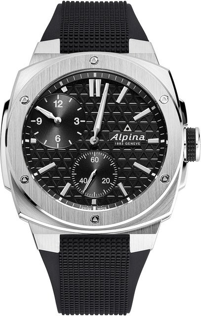 Alpina Automatik Herrenuhr, Edelstahl, 41 mm, Schwarz, 20 ATM - Bild 1