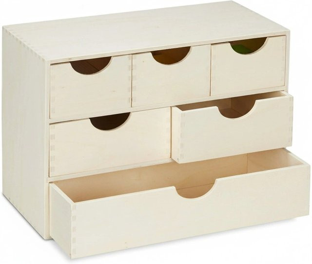 Relaxdays Schubladenbox aus Holz in Natur, B/T/H: 40 x 28 x 20 cm - Bild 1
