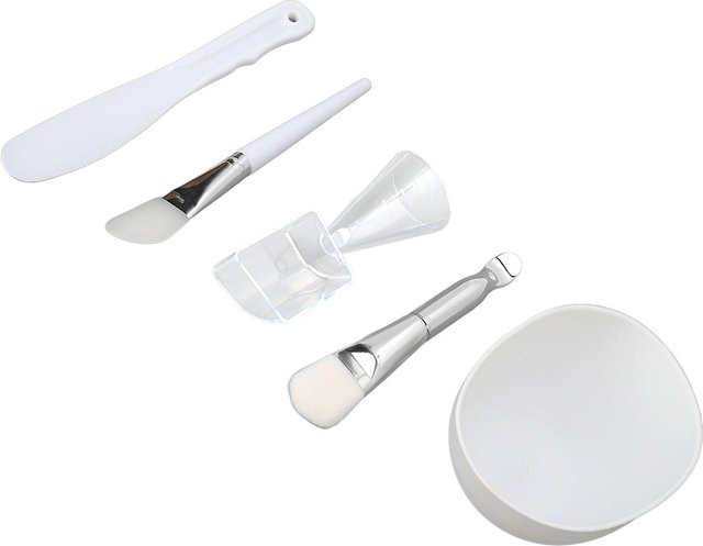 TOMTOP JMS Gesichtsmaske Werkzeug Set, Silikon Pinsel, Schüssel, Spachtel, Messbecher, Weiß - Bild 1