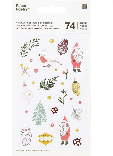 Rico Design Paper Poetry Sticker Nostalgic Christmas Classic mit 74 Stück - Bild 1