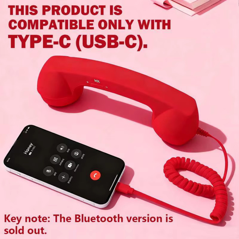 OnePlus Retro-Mikrofon-Telefonhörer Typ C in Blau, kabelgebundenes Headset für Android mit Plug&Play für Voice-Chat und Live-Streaming - Bild 1