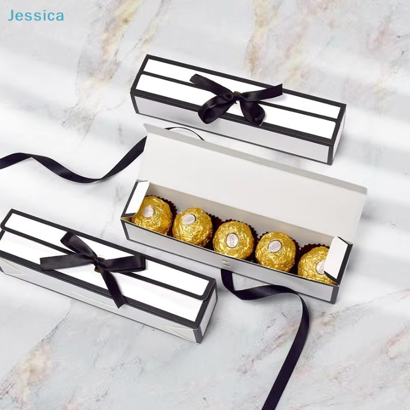 Jessica Geschenkbox mit Band für Schmuck und Stifte, Blau und Weiß, 10 Stück - Bild 1