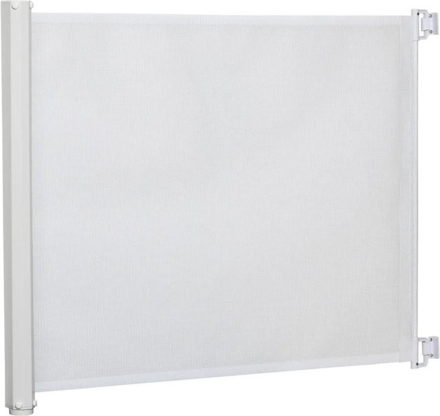 PawHut Türschutzgitter Ausziehbar Rollo Weiß, Breite: 115 cm, Höhe: 82,5 cm - Bild 1
