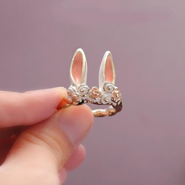Offener Ring Katze und Maus, Silber, Damen - Bild 1
