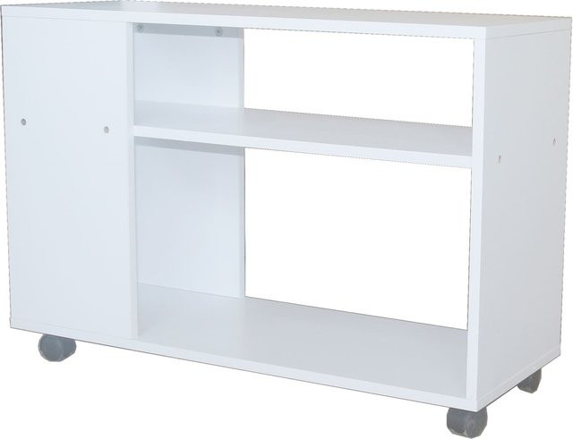HTI-Living Regal Thekla 8030 auf Rollen, modern, weiß, matt - Bild 1
