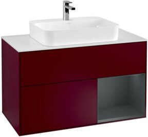 V&B Waschtischunterschrank Finion 100 Wandbeleuchtung in Weiß lackiert B/T/H: 100 x 50,1 x 50,1 cm - Bild 1