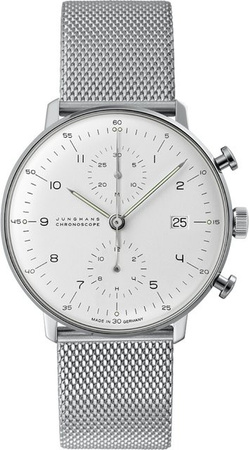Junghans Max Bill Chronoscope Herrenuhr, Automatik, Edelstahl, 40 mm