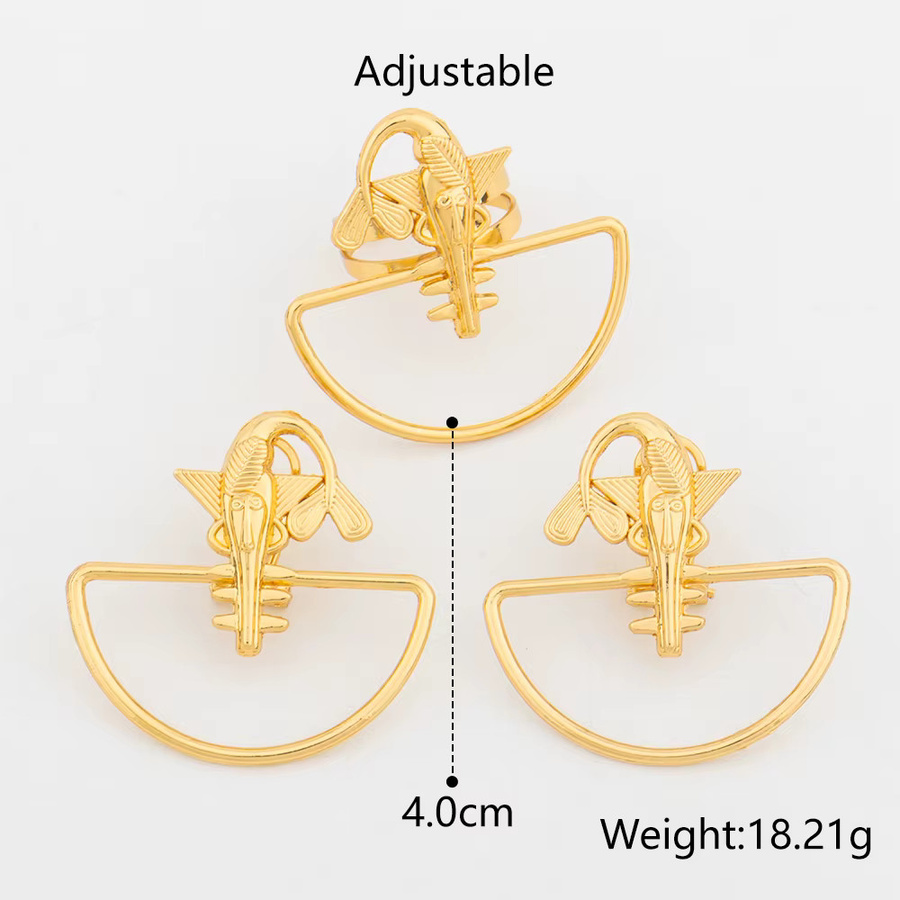 YM Schmuckset, Ohrringe und Ring, Gold, Unisex - Bild 2