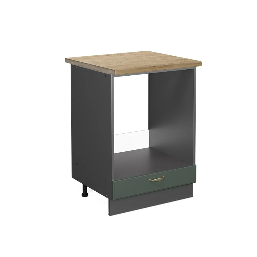 Vicco Herdumbauschrank Fame-Line in Landhausoptik, Farbe Grün-Gold und Anthrazit mit Eichen-Dekor, Breite: 60 cm, Höhe: 82 cm, Tiefe: 60 cm - Bild 2