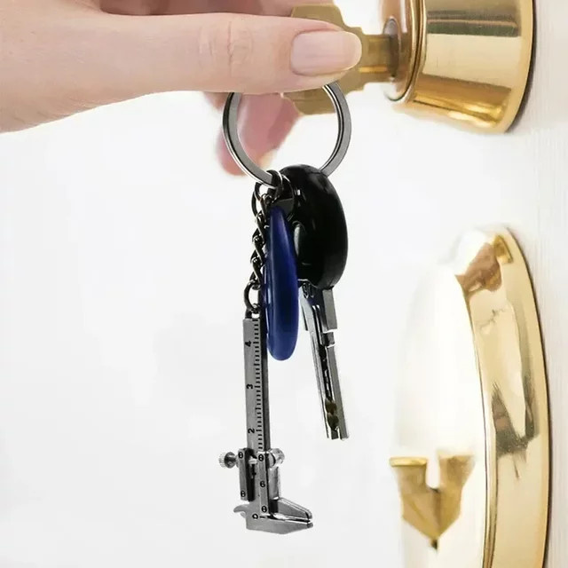 Tragbarer Mini Messschieber im Auto Schlüssel Design als Schlüsselanhänger, Messbereich 0-40mm, Farbe: Silber - Bild 1