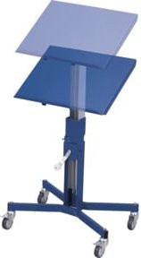 VARIOfit Materialständer mit Handkurbel in Blau und Stahl - Bild 1