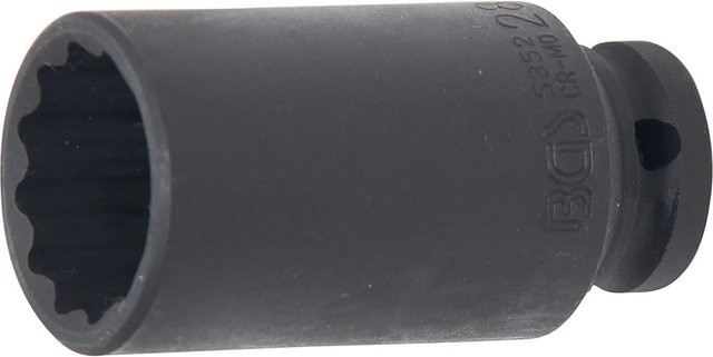 BGS Kraft Steckschlüssel Einsatz Zwölfkant aus Chrom-Molybdän-Stahl mit 1/2 Zoll Innenvierkant Antrieb und 28 mm Schlüsselweite - Bild 1