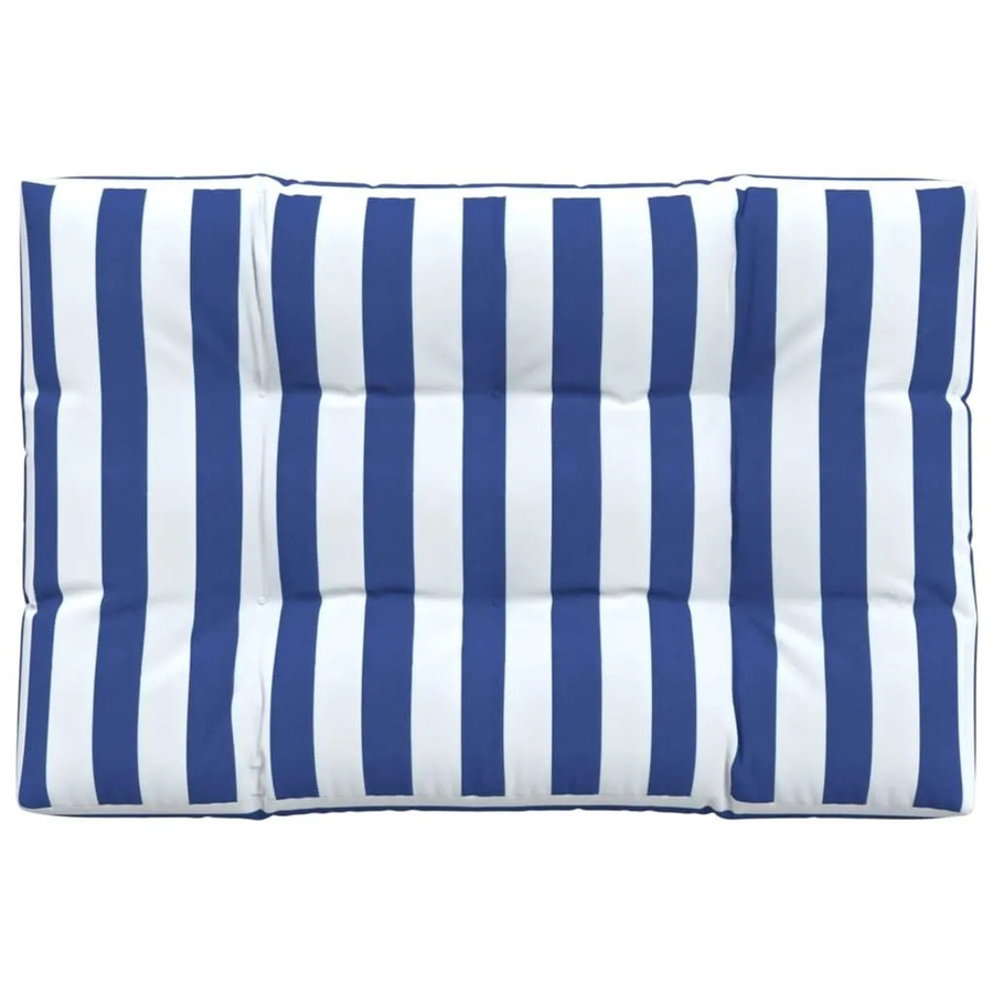 vidaXL Palettenkissen Blau Weiß Gestreift aus Polyester, B/T: 120 x 80 cm, Höhe: 12 cm - Bild 2