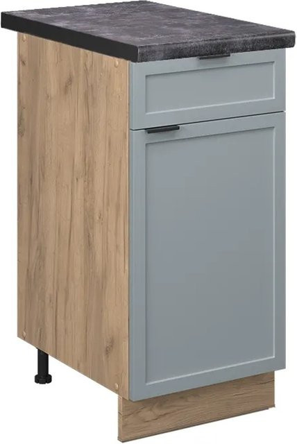 Vicco Küchenunterschrank Fame-Line Schubladenschrank in Eiche Hellblau-Grau mit Arbeitsplatte in Anthrazit, Breite: 40 cm - Bild 2