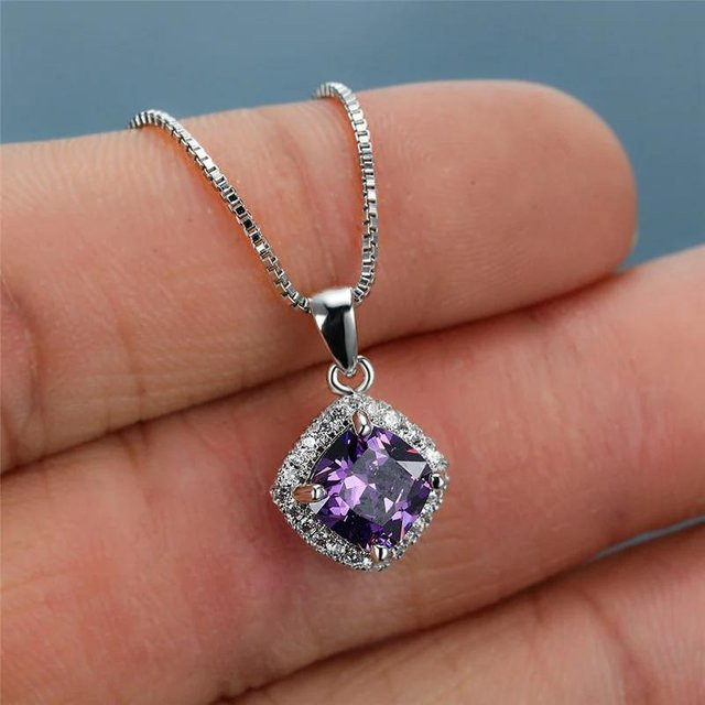 YIRAN Jewelry 5 Halskette, Kissen-Zirkonia-Anhänger, Damen - Bild 1