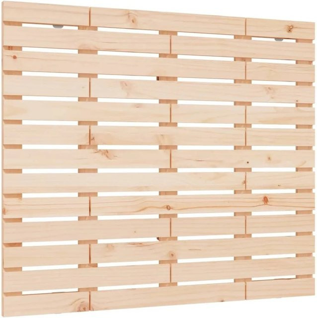 vidaXL Wand-Kopfteil aus Massivholz Kiefer in Braun mit rustikaler Optik, B: 141 cm, H: 91,5 cm, T: 3 cm - Bild 1