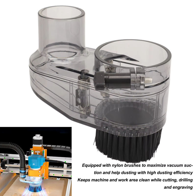 Fdit CNC Staubabsaugung Transparent mit 52 mm Durchmesser und 38 mm Schlauchdurchmesser für Spindelmotoren und Fräser - Bild 4