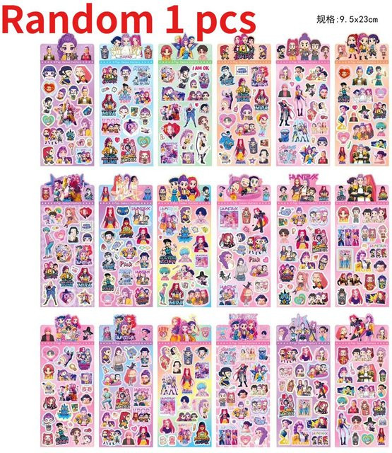 20 Stück K-Pop Dämonenjäger Laser Aufkleber in Pink und Multicolour von Yiran toy 1 für Schulbedarf und Heimdekoration - Bild 1