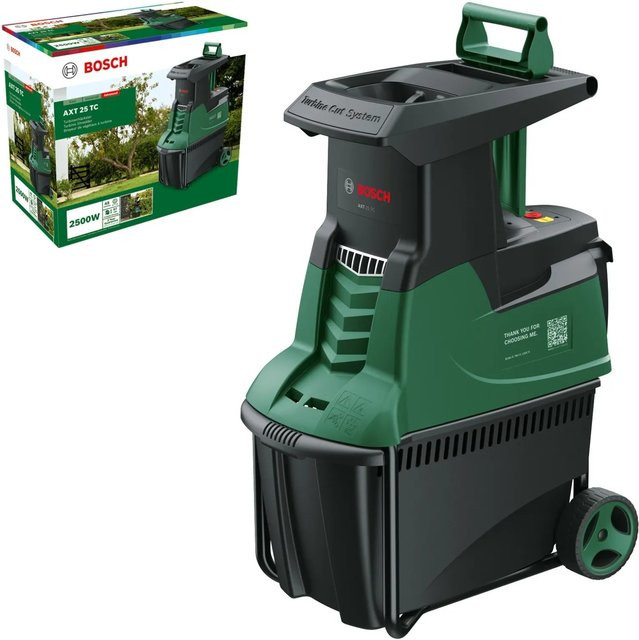 Bosch Gartenhäcksler AXT 25 TC Elektro-Schredder mit Turbine-Cut-System, 2500W, Grün/Schwarz - Bild 1