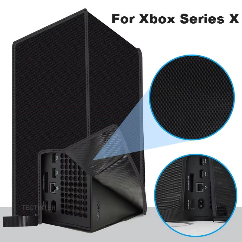 YECKTEGJ Schutzhülle für Xbox Series X in Schwarz, staubdichte und wasserdichte Hülle für horizontale oder vertikale Nutzung - Bild 2