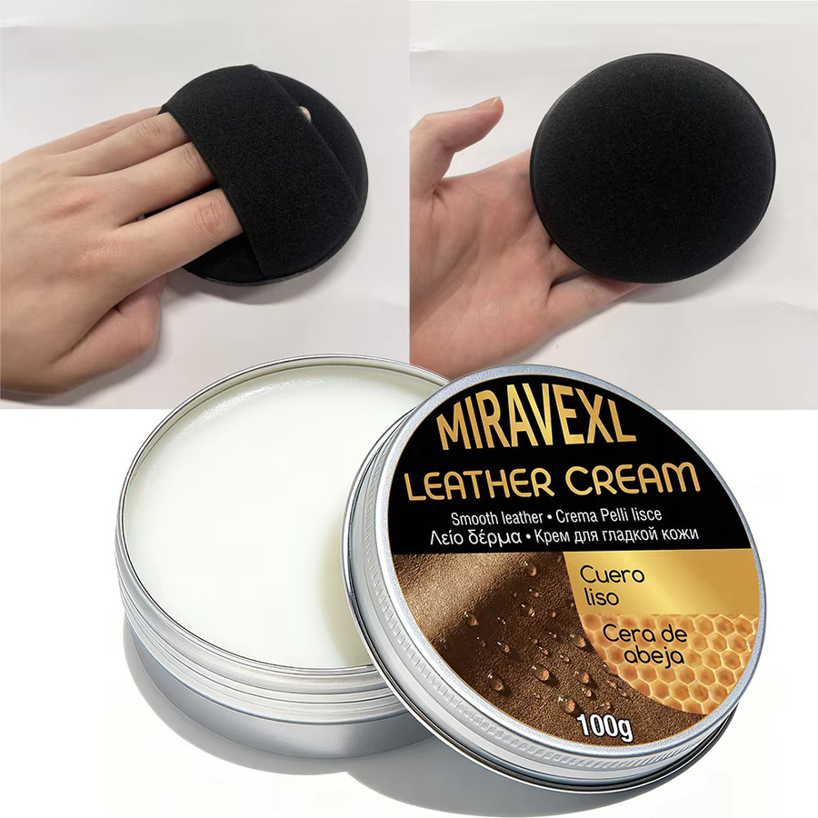 MIRAVEXL Lederpflegecreme mit Bienenwachs und Schwammapplikator, 100g - Bild 6