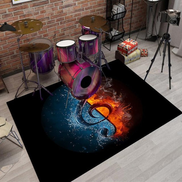 Schlagzeugteppich Karpetti für E-Drums und Jazz-Schlagzeug zur Schalldämmung, Schwarz, B/T: 120 x 80 cm - Bild 1