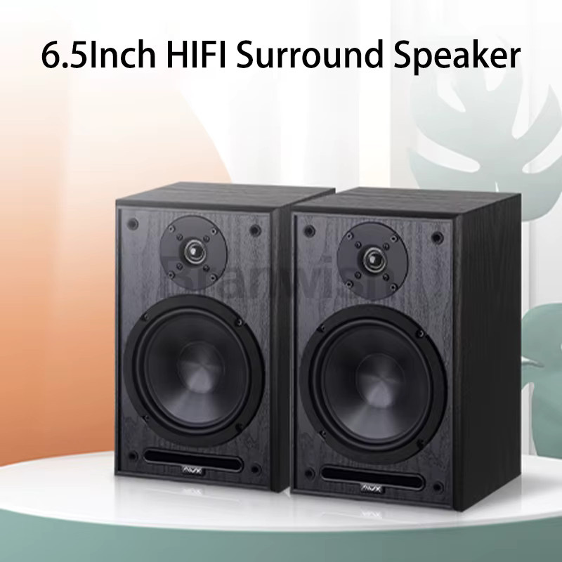 Branwish Passive Regallautsprecher in Schwarz, 6,5-Zoll Zwei-Wege-Surround-Sound Soundbox mit 100W*2 und 8 Ohm für Heimkino und Studio - Bild 2