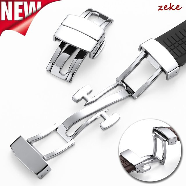 Crazyband Uhrenarmband-Schnalle Edelstahl, Silber, 16 mm, 18 mm - Bild 1