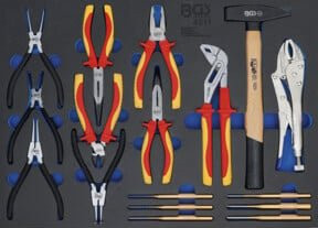 BGS Werkstattwageneinlage 17-teilig mit Zangen, Splintentreiber-Satz und Hammer in Mehrfarbig - Bild 1
