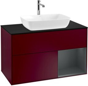 V&B Waschtischunterschrank Finion 100 Wandbeleuchtung in Blau lackiert mit Breite: 100 cm, Höhe: 50,1 cm, Tiefe: 50,1 cm - Bild 1