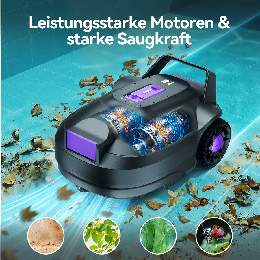 Kabelloser Roboter-Poolreiniger Redkey S200 in Orange mit wiederaufladbarem Lithium-Akku für Fliesen, PVC, Mosaik und Zement - Bild 2